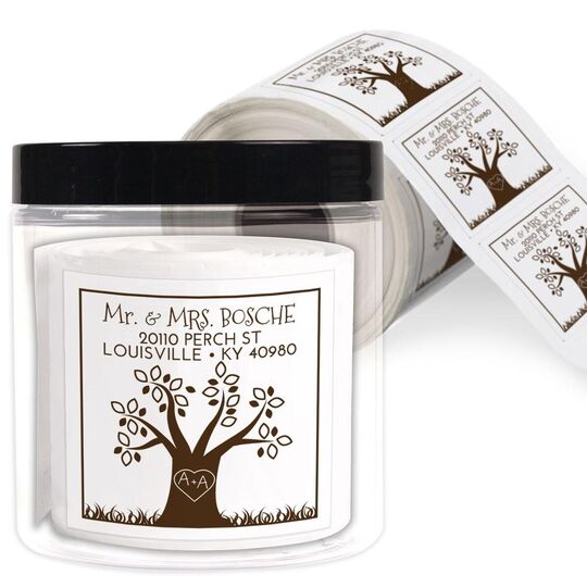 Family Tree Square Address Labels